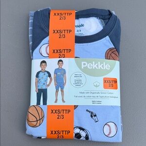 🍄2/3T Pekkle Boys Sports 4 pc organic cotton Pajama Set NWT